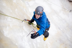 Keeping your hands warm while ice climbing takes some discipline.