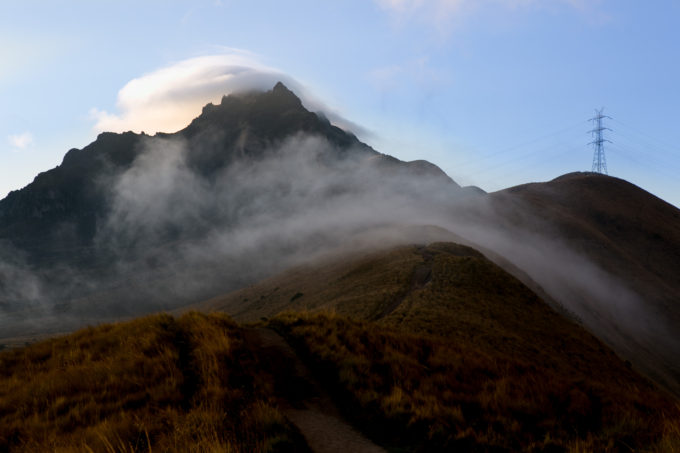 Rucu Pichincha (15413ft) trades in sunshine for clouds