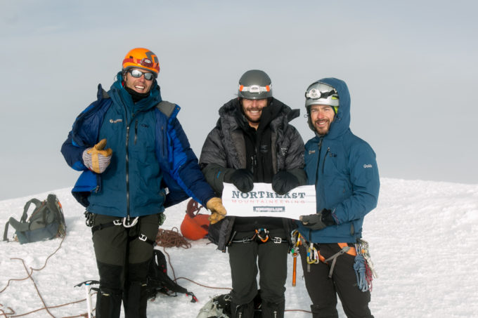 Our team (minus Ramiro) on the summit of Cayambe. Since the climb is done in the dark, our first images are from the summit itself